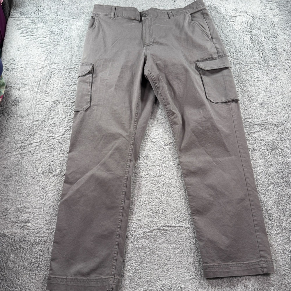 Columbia Mens Straight Fit Cargo Pants Grey 36x30 AM3021 Cotton Blend Stretch